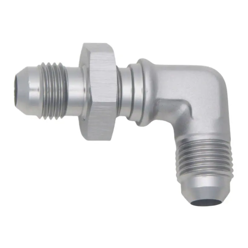 Deatschwerks 6An Male Flare To 6An Male Flare Bulkhead Adapter 90-Degree (Incl. Nut) 2