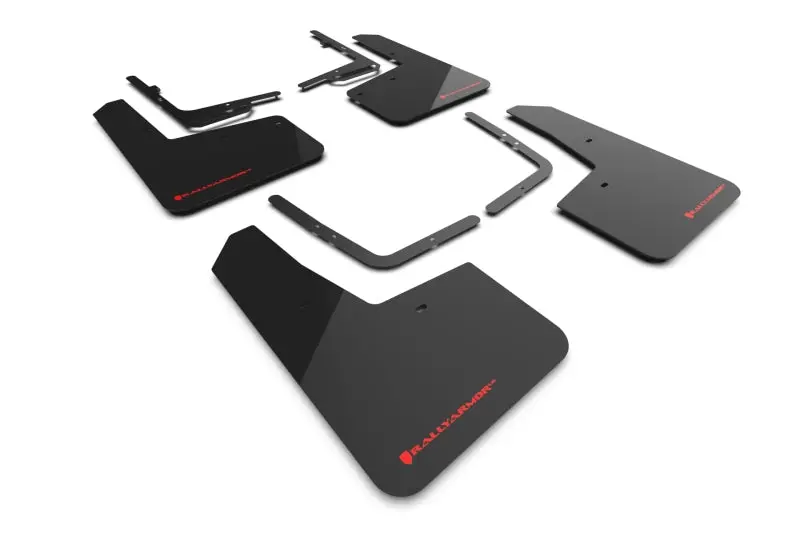 Rally Armor 21-25 Ford F-150 Raptor Gen 3 Black Ur Mud Flap W/Red Logo 1