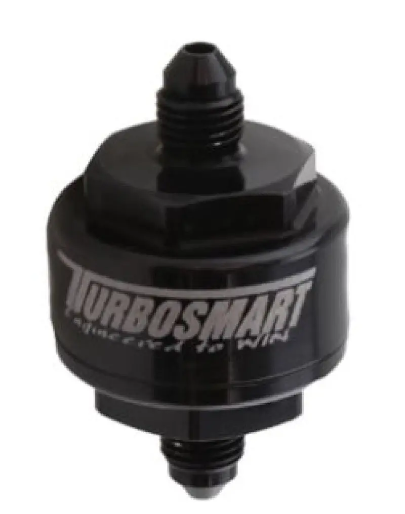 Turbosmart Billet Turbo Oil Feed Filter W/44 Micron Pleated Disc -4An Male Inlet - Black 2