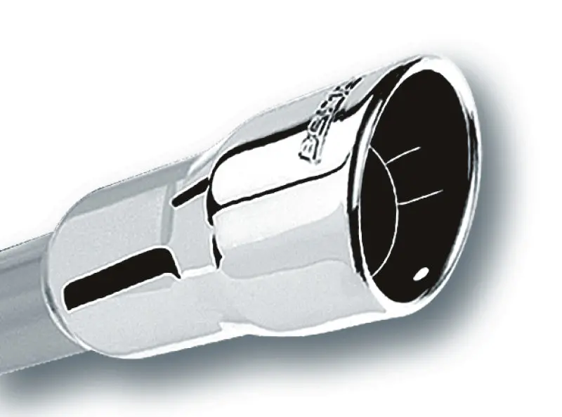 Borla 2.25In Inlet 3.5In Round Rolled Angle Cut Intercooled Outlet X 6.5In Long Embossed Tip 2