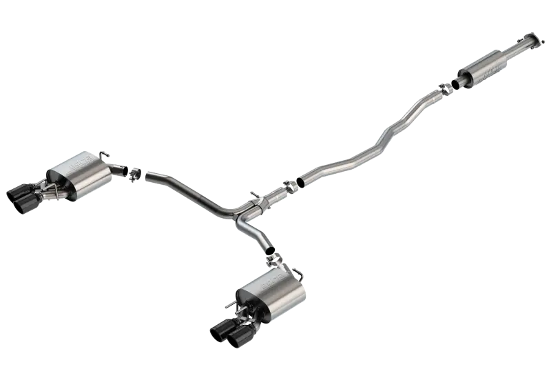 Borla 18-20 Toyota Camry Xse 3.5In Tip Dual Split Rear Exit Cat Back S-Type Exhaust Black Chrome 2