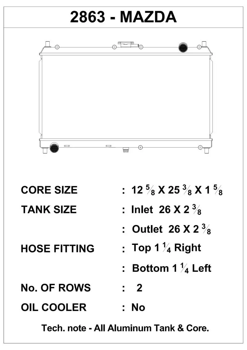 Csf 98-05 Mazda Miata Radiator 2
