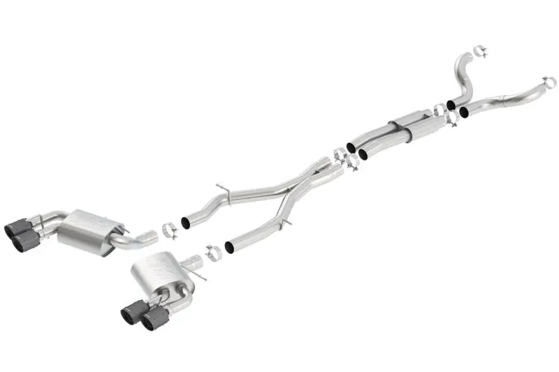 Borla 16-17 Chevy Camaro 6.2L 4In Dual Cf Tips W/Black Core Dual Split Exit Atak Catback Exhaust 2