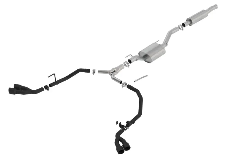 Borla 2020 Jeep Gladiator Jt 3.6L V6 At/Mt Awd 2.75-2In Atak Catback Ceramic Blk Tailpipe & Tips 1