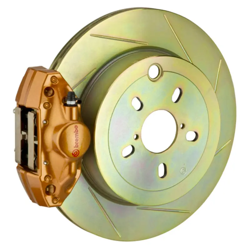 Brembo 02-07 Impreza/Wrx Rear Gt Bbk 2 Piston Cast 2Pc 316 X20 1Pc Rotor Slotted Type1 - Gold 1