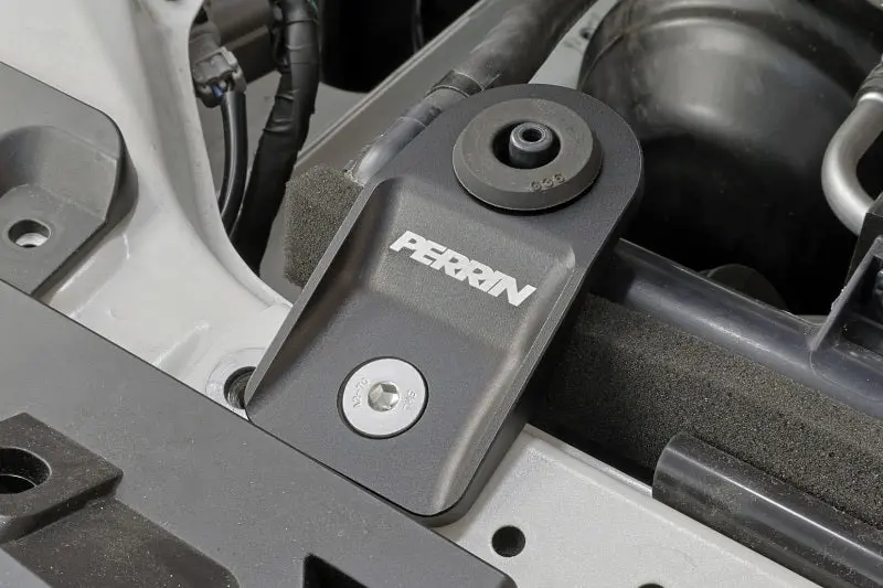 Perrin 08-14 Subaru Wrx/Sti / 08-11 Impreza / 08-10 Outback Upper Radiator Bracket Set - Black 2