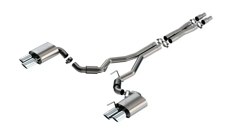 Borla 2024 Ford Mustang Gt 5.0L V8 3 In Atak Catback Non-Active Exhaust- Chrome Quad Tip 1
