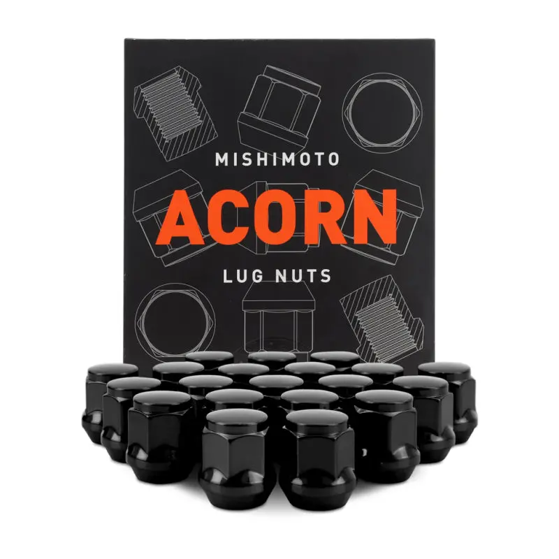 Mishimoto Steel Acorn Lug Nuts M12 X 1.5 - 20Pc Set - Black 1