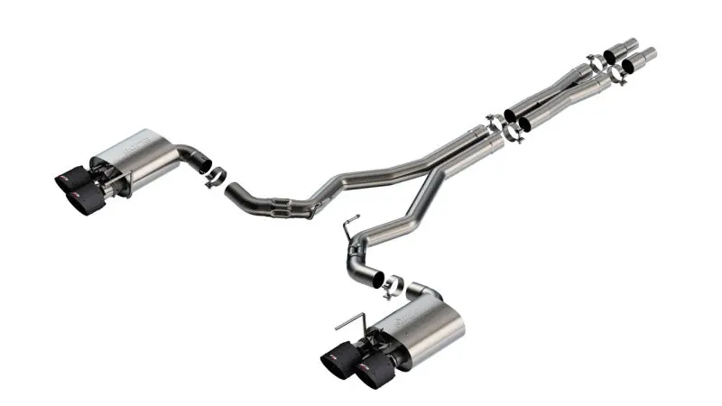 Borla 2024 Ford Mustang Dark Horse 5.0L V8 W/Active Exhaust Atak Cat-Back Exhaust System - Cf Tips 1
