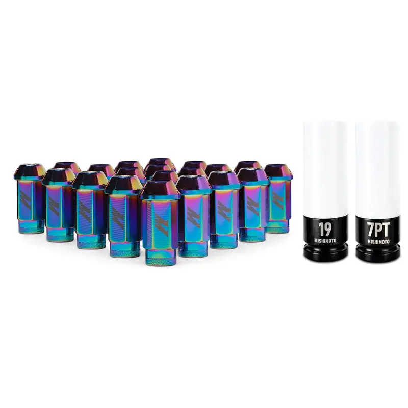 Mishimoto Aluminum Locking Lug Nuts M12x1.25 20Pc Set Neo Chrome 1