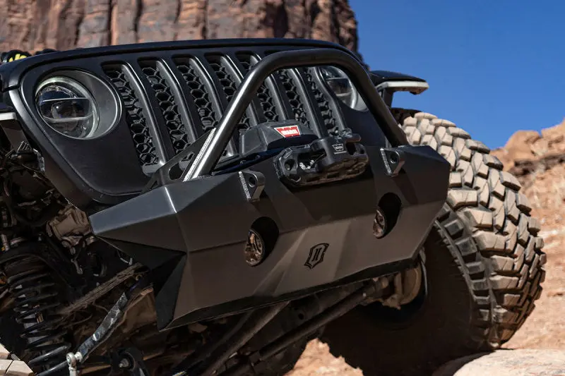 Icon 2018+ Jeep Wrangler Jl / 2020+ Jeep Gladiator Jt Pro Recessed Impact Front Bumper W/Bar & Tabs 2