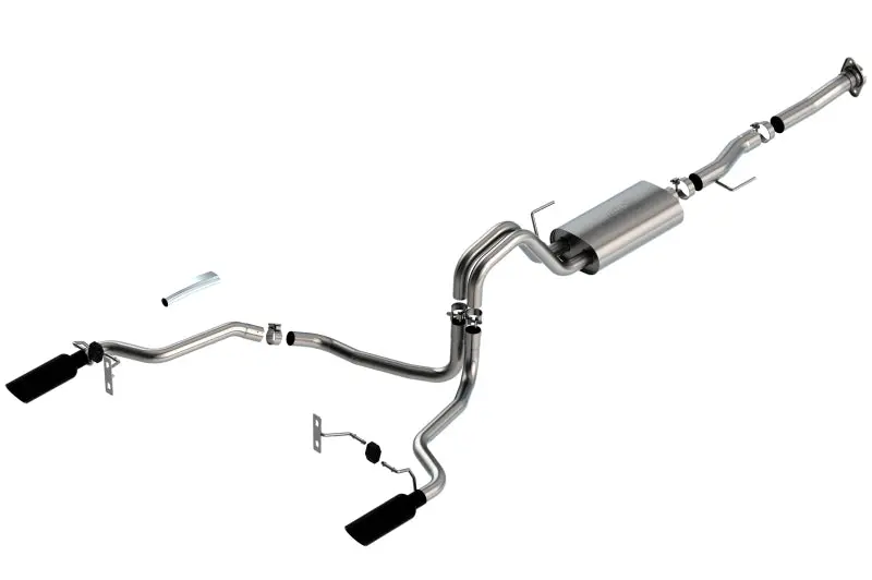 Borla F-150 2021 5.0L 2Dr Rc Sb (122.8 Wb) Xl/Xlt 3/2.25 Sre Cat-Back S-Type Black Chrome Tips 1