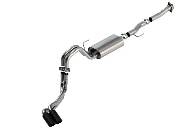 Borla F-150 2021 5.0L 2Dr Rc Sb (122.8 Wb) Xl/Xlt 3/2.25 Dse Cat-Back S-Type Black Chrome Tips 1