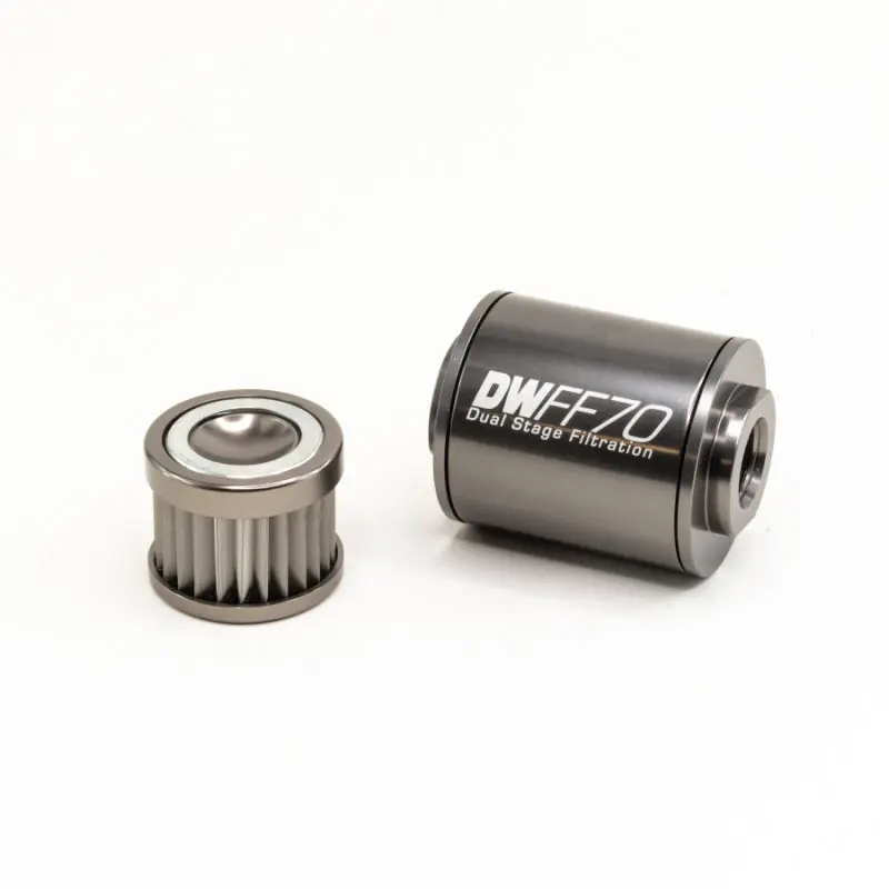 Deatschwerks Stainless Steel 10An 10 Micron Universal Inline Fuel Filter Housing Kit (70Mm) 2