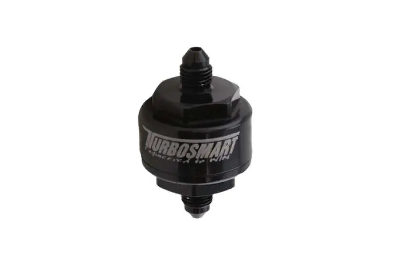 Turbosmart Billet Turbo Oil Feed Filter W/44 Micron Pleated Disc -4An Male Inlet - Black 1