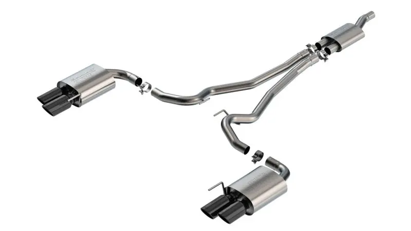 Borla 2024 Ford Mustang 2.3L Ecoboost S-Type Black Chrome Catback Exhaust W/ Quad Tips - Non-Active 1