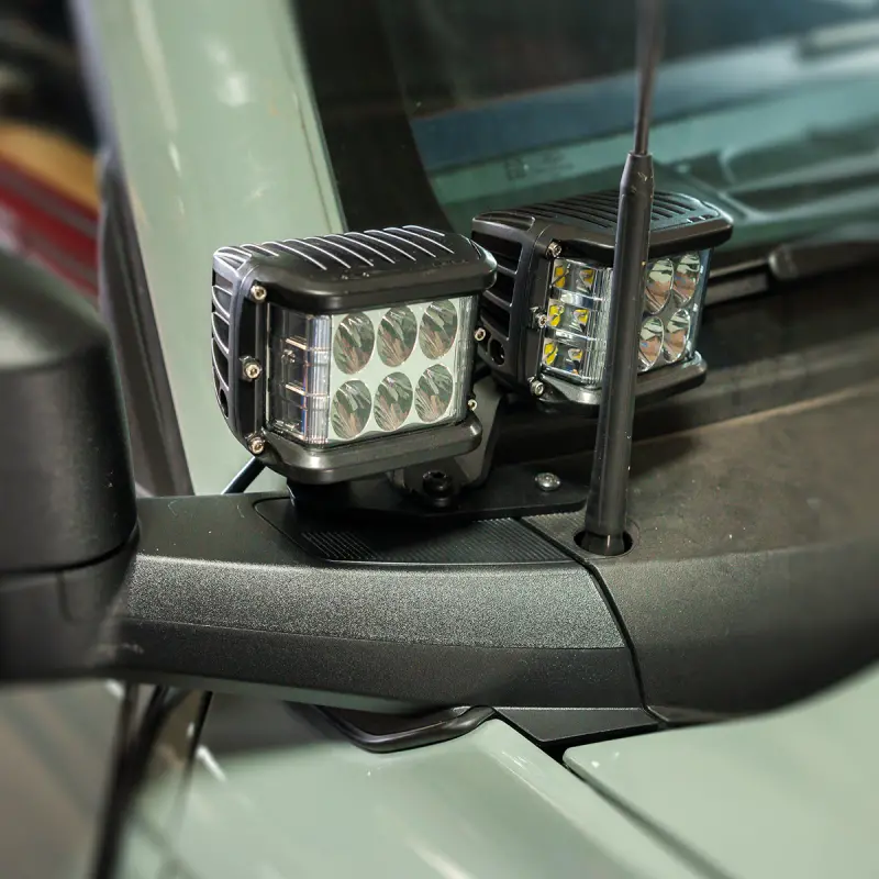Cali Raised Ditch Light Mount Kit For 2021+ Ford Raptor – Includes Two 3X2-Inch Amber Led Pods 1