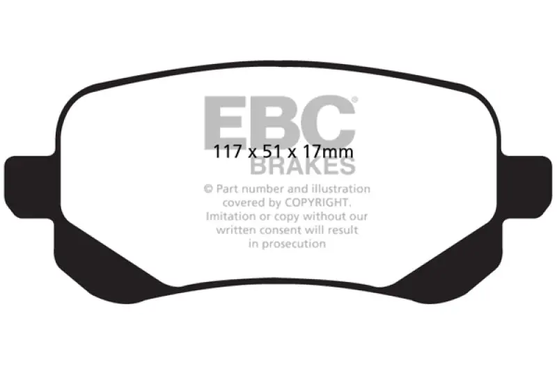 Ebc Ultimax2 Rear Brake Pads For Chrysler Town & Country (2008–2011, 3.3L V6) 1