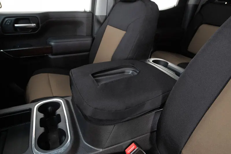 Covercraft 19-21 Chevrolet Silverado/ Endura Precisionfit Custom Front Row Seat Covers - Tan/Black 1