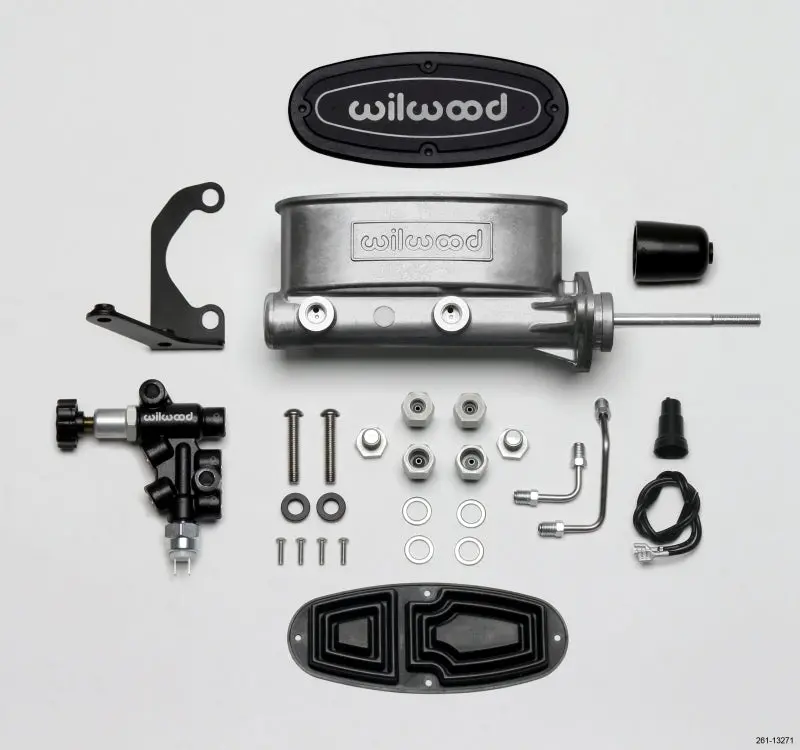 Wilwood Hv Tandem Master Cylinder Kit — 7/8-Inch Bore, Left-Hand Bracket, Proportioning Valve & Pushrod 1