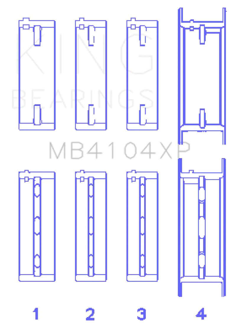 King Performance Main Bearing Set For Nissan Vg30De/Vg30Dett Engines – Oversize +0.025" 1
