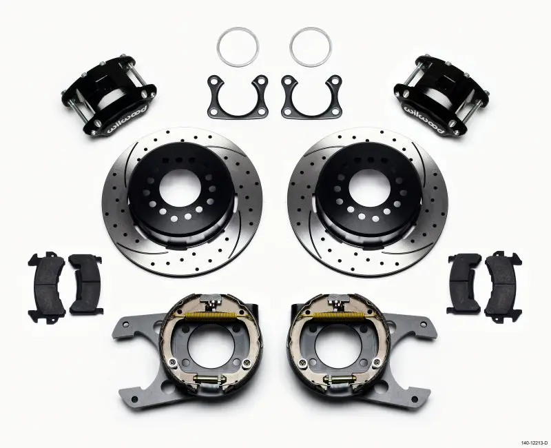 Wilwood D154 Power Steering Parking Brake Kit – Drilled Rotor, 2.36" Offset, Big Ford Fitment 1