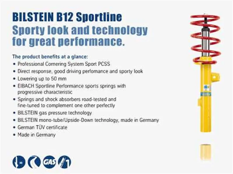 Bilstein B12 Suspension Kit – Front & Rear Coilover System For 2008 Volkswagen Gti Base Model 1