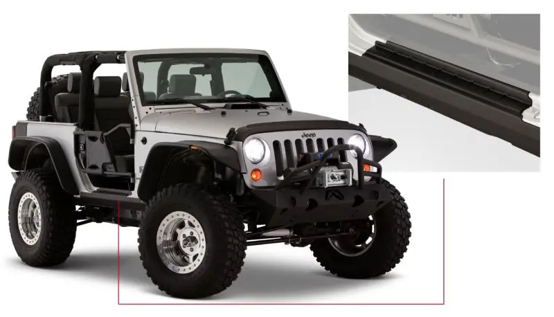 Bushwacker 07-18 Jeep Wrangler Trail Armor Rocker Panel And Sill Plate Cover - Black 1