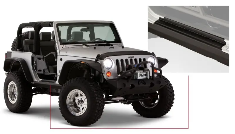 Bushwacker 07-18 Jeep Wrangler Trail Armor Rocker Panel And Sill Plate Cover - Black 2