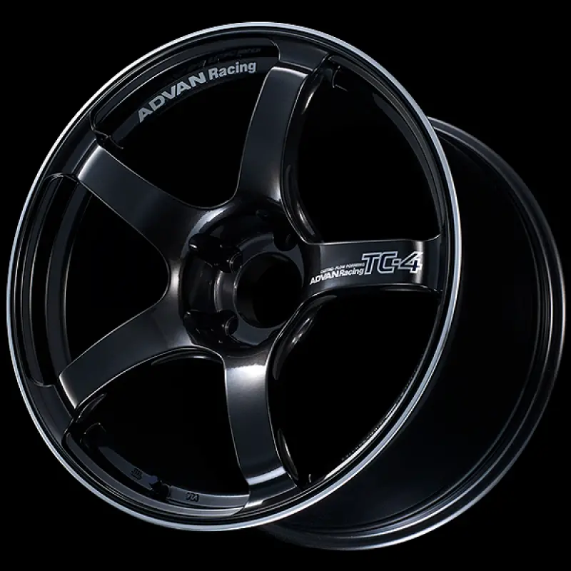 Advan Tc4 Racing Wheel – 18X8", +45Mm Offset, 5X114.3, Black Gunmetallic Finish With Machined Ring 1