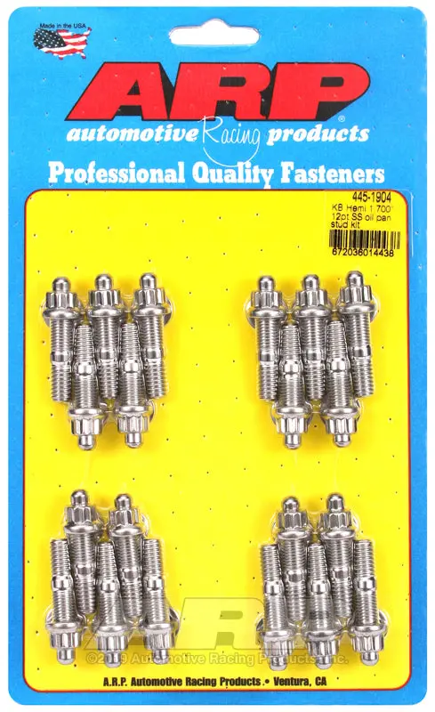 Arp Hemi Oil Pan Stud Kit – Stainless Steel, 12-Point, 1.700" Length For Kb Engines 1