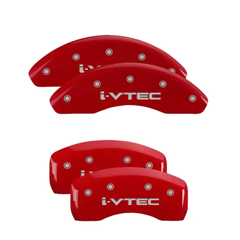 Mgp 4 Caliper Covers Engraved Front & Rear Honda Red Finish Silver Ch 2