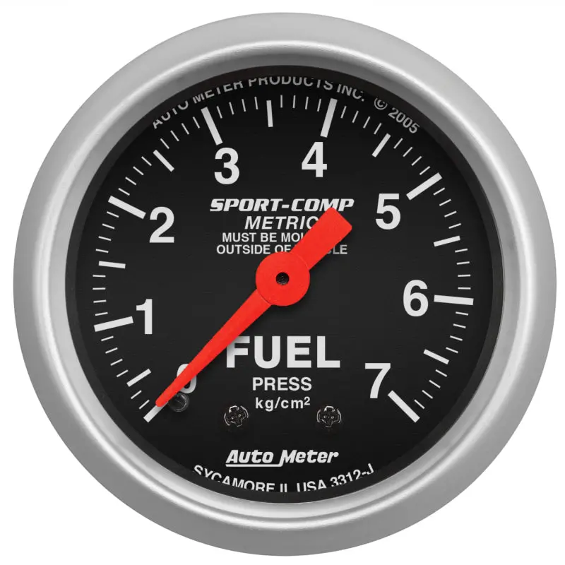 Autometer 52Mm Metric Fuel Pressure Gauge – Sport-Comp Mechanical Display 1