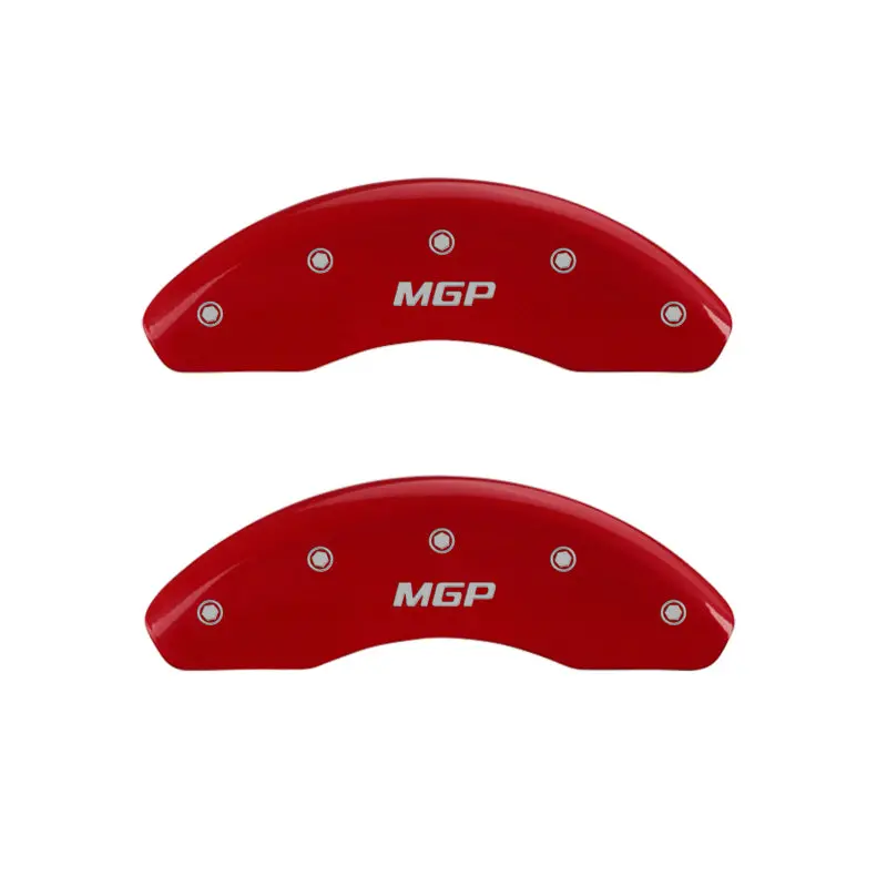 Mgp Front Set 2 Caliper Covers Engraved Front Mgp Red Finish Silver Ch 2
