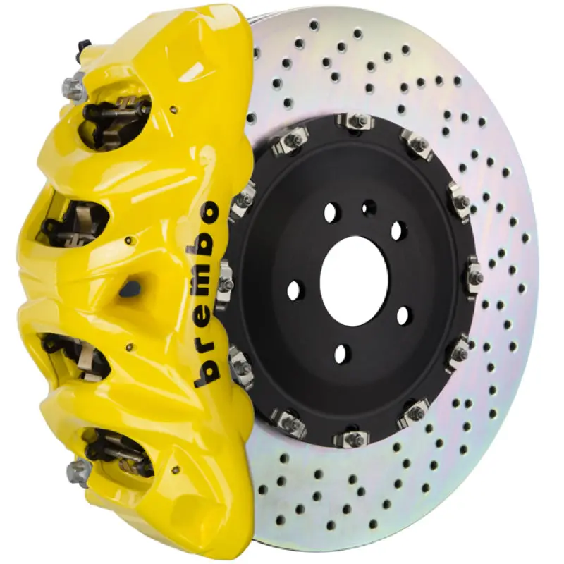 Brembo Gt Big Brake Kit – Front, 8-Piston Calipers With Drilled 412X38Mm Two-Piece Rotors For 2009–2014 Ford F-150 2Wd (Yellow Finish) 1