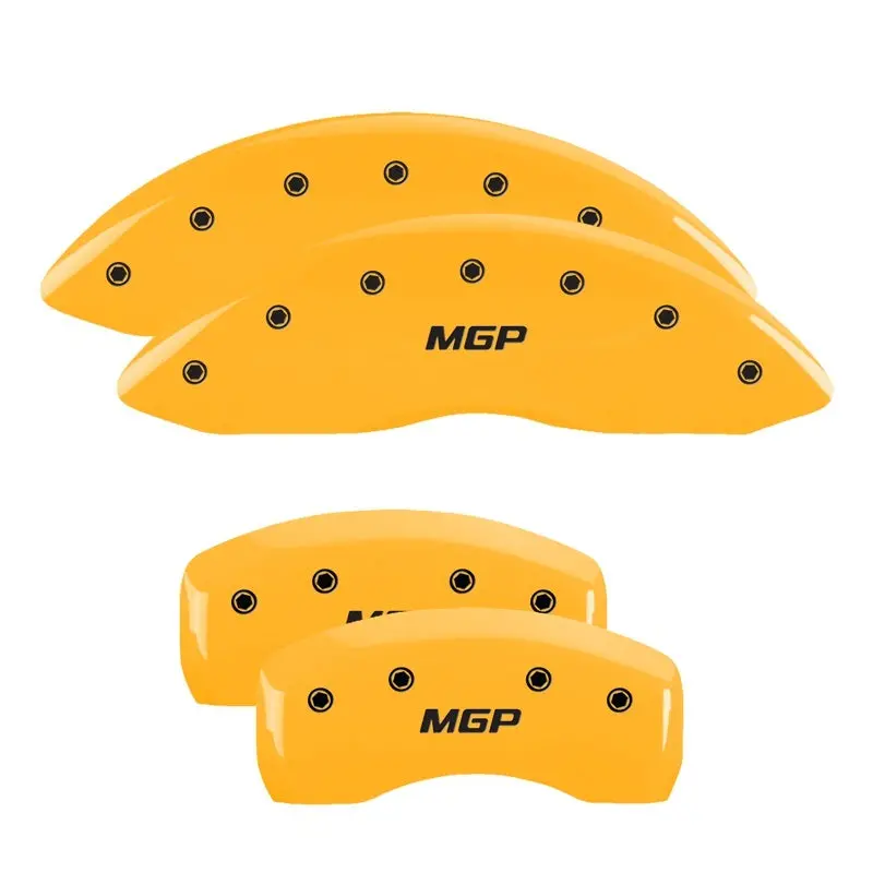 Mgp Engraved Caliper Covers — Front & Rear, Yellow Finish With Black Char, Fits 2018 Honda Accord 1