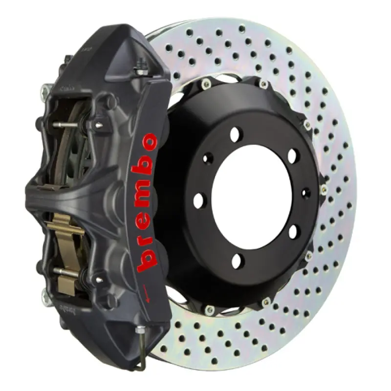Brembo Gts Big Brake Kit For 2005–2009 Ferrari F430 Challenge – Rear 380X32Mm Two-Piece Drilled Rotors, Black Finish 1