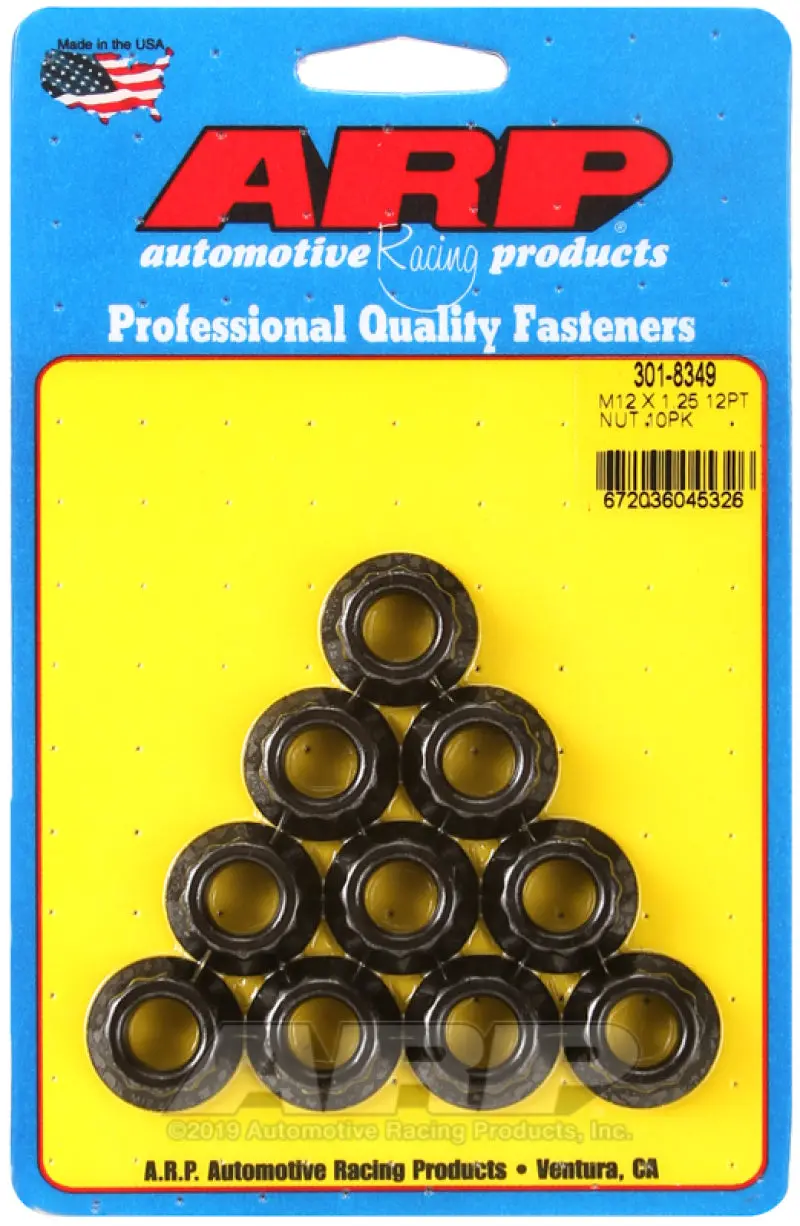 Arp M12 X 1.25 12Pt Nut Kit 8740 Chrome Moly (Pack Of 10) 1