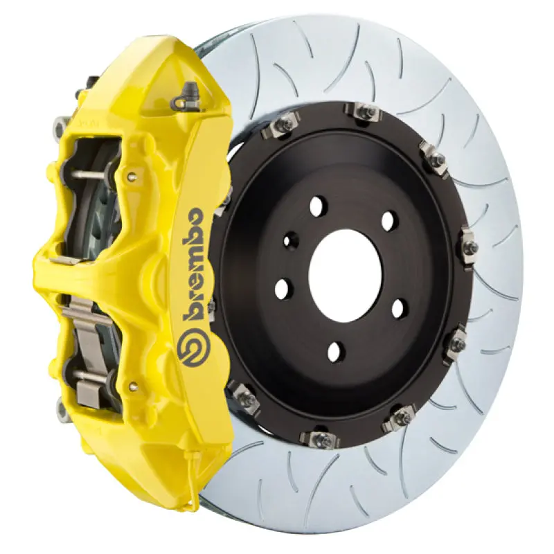 Brembo 16+ Xf Front Gt Bbk 6 Piston Cast 380X34 2Pc Rotor Slotted Type-3- Yellow 1