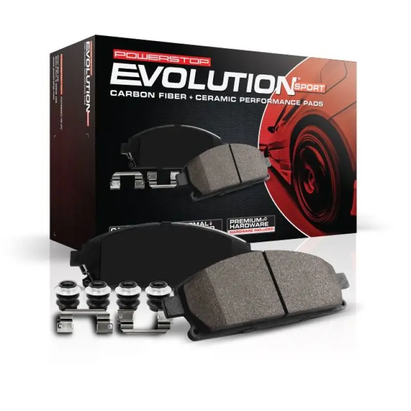 Power Stop Z23 Evolution Sport Brake Pads — Front Axle, Includes Hardware, For 2017 Dodge Durango 2