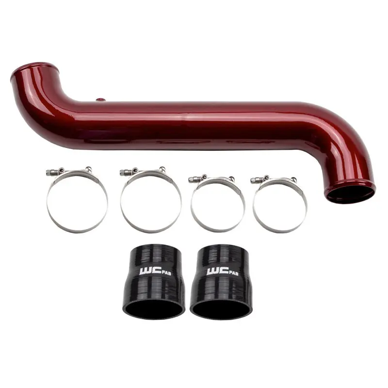 Wehrli Fabrication Intercooler Pipe For 2011–2016 Duramax Lml – Passenger-Side 3.5″ Diameter, Wcfab Red 1