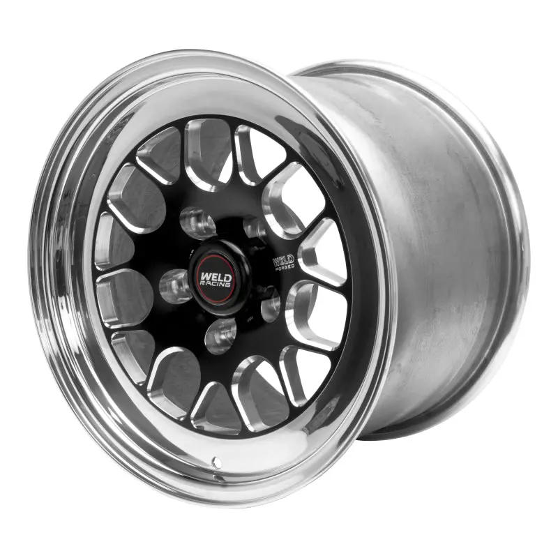 Weld S77 15X4 Inch Black Alloy Wheel — 5X4.75 Bolt Pattern, 2.5In Backspace, Non-Beadlock 1