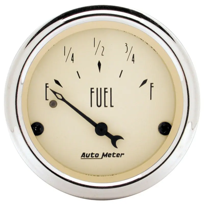 Autometer 2-1/16″ Antique Beige Fuel Level Gauge – Classic Analog Style With Illuminated Dial 1